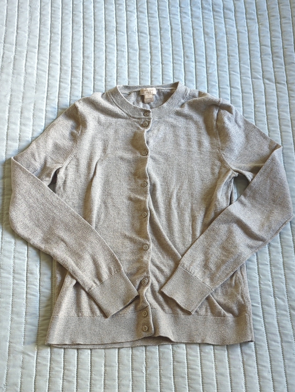 J.Crew The Caryn Cardigan Sweater Gray Classic Button Up Crewneck Womens XS